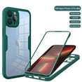 thumbnail image 1 of Compatible with iPhone 14 Pro Case Clear with Built-in Screen Protector Camera Lens Protection,Transparent Rugged TPU Silicone Full Body Phone Case for iPhone 14 Pro 6.1 inch, Deep Green, 1 of 6