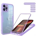 thumbnail image 1 of Compatible with iPhone 14 Pro Case Clear with Built-in Screen Protector Camera Lens Protection,Transparent Rugged TPU Silicone Full Body Phone Case for iPhone 14 Pro 6.1 inch, Purple, 1 of 6