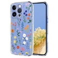 thumbnail image 1 of Compatible with iPhone 14 Pro Case Clear with Flower Design, Cute Soft Silicone TPU Floral Aesthetic Women Girls Transparent Protective Shockproof Anti-Scratch Anti-Yellow Phone Cover, B, 1 of 9