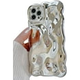 thumbnail image 1 of Compatible with iPhone 14 Pro Case, Cute 3D Wave Bubble Pattern and Stylish Wavy Border, Soft TPU, All-Inclusive Camera Protection Shockproof Phone Case for Women Girls (Silver), 1 of 6