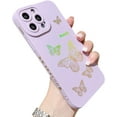 thumbnail image 1 of Compatible with iPhone 14 Pro Case Cute Plated Love Heart for Women Girls Gold Bling Butterfly Full Camera Lens Cover Protection Soft TPU Shockproof Bumper Phone Case for iPhone 14 Pro, Purple, 1 of 12