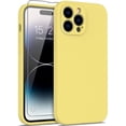 thumbnail image 1 of Compatible with iPhone 14 Pro Case - Enhanced Camera Protection and Screen Protector - Soft Liquid Silicone Cover - Slim Fit Protective Phone Case 6.1" for Women Girls - Yellow, 1 of 14