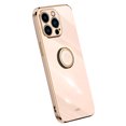 thumbnail image 1 of Compatible with iPhone 14 Pro Case Finger Ring Kickstand for Women Girls Rose Gold Edge Full Body Protection Plating Electroplate Case for iPhone 14 Pro, Pink, 1 of 1
