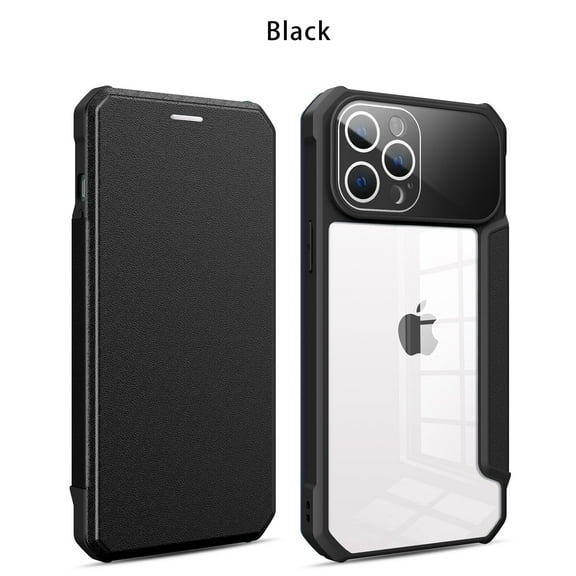 Compatible with iPhone 14 Pro Case Flip Leather Wallet Case Card Holder Detachable Magnetic Flip Cover Clear Hard Back Slim Protective Shockproof Cover for iPhone 14 Pro 6.1 inch,Black