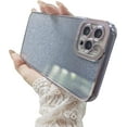 thumbnail image 1 of Compatible with iPhone 14 Pro Case Glitter Luxury Cute Flexible Bling Cover Camera Protection Shockproof Phone Case for Women Girl Men Design for iPhone 14 Pro 6.1'' Purple, 1 of 11