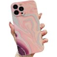 thumbnail image 1 of Compatible with iPhone 14 Pro Case, Glitter Silver Marble Stylish Hard Back Cover, Luxury Shockproof Lens Camera Protection Sparkly Phone Case for iPhone 14 Pro for Women Girls - Pink, 1 of 7