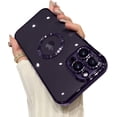 thumbnail image 1 of Compatible with iPhone 14 Pro Case Luxury Flexible Plating Cover Camera Lens Protection Shockproof Phone Case for Women Girl Men Design for iPhone 14 Pro 6.1 Inch (Purple), 1 of 10