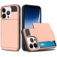 thumbnail image 1 of Compatible iPhone 14 Pro Case Wallet Case with Card Holder Hard PC Soft TPU Bumper Anti-Scratch Anti-Drop Protective Slim Card Slot Cover for iPhone 14 Pro 6.1 Inch-Rose Gold, 1 of 13