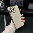 thumbnail image 1 of Compatible with iPhone 14 Pro Case for Women, Bling Diamond 3D Glitter Rhinestone Crystal Sparkle Shiny Cute Plating Bumper Case Fashion Luxury Slim Thin Protective Cover Phone Case - Gold, 1 of 1