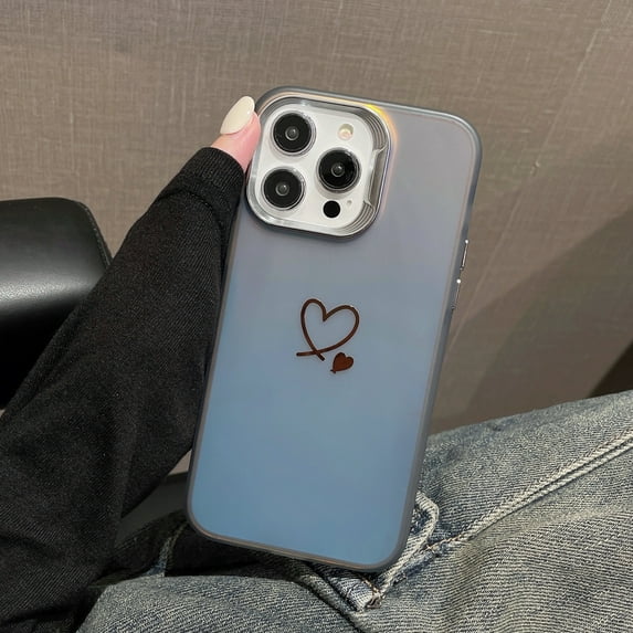 Compatible with iPhone 14 Pro Case for Women Girls, Soft Flexible Durable Cute Heart Pattern Slim Thin TPU Shockproof Case Cover for iPhone 14 Pro - Gray