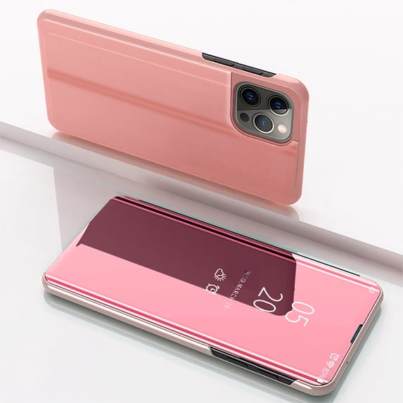 Compatible with iPhone 14 Pro Case for Women Luxury Clear View Flip Plating Mirror Makeup Glitter Case Shockproof Full 360 Body Protective Case Compatible with iPhone 14 Pro Mirror,
Rosegold