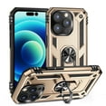 thumbnail image 1 of Compatible with iPhone 14 Pro Case,with 360 Ring Holder Kickstand Card case, Armor Military Grade Protection Hybrid Silicone TPU PC Rugged Case, Magnetic with Car Mount Phone Cover,Gold, 1 of 8