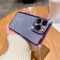 thumbnail image 1 of Compatible with iPhone 14 Pro Clear Bling Diamond Rhinestone Cute for Girls Women Girly Case Glitter Shiny Sparkle Gem Design Soft Silicone Luxury Fashion Protective 3D Phone Case, Purple, 1 of 1