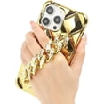 thumbnail image 1 of Compatible with iPhone 14 Pro Glossy Case with Bling Diamond Bracelet Rhinestone Crystal Shiny Chain Glitter Luxury Fashion Protection Shockproof Case for Women Girls-Gold, 1 of 5