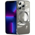 thumbnail image 1 of Compatible with iPhone 14 Pro Magnetic Case, Luxury Plating Clear Phone Case, Compatible with MagSafe for Women Girls with Camera Protector Soft TPU Shockproof Back Cover - Black, 1 of 10