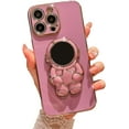 thumbnail image 1 of Compatible for iPhone 14 Pro Max 6.7 Inch 6D Plating Astronaut Hidden Stand Case, Cute Stand and Plated Phone Case for Women Girls Men Soft TPU Shockproof Back Cover - Purple, 1 of 11