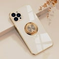 thumbnail image 1 of Compatible iPhone 14 Pro Max 6.7 Inch Silicone Cover Luxury Plating Phone Case (Beige), 1 of 5