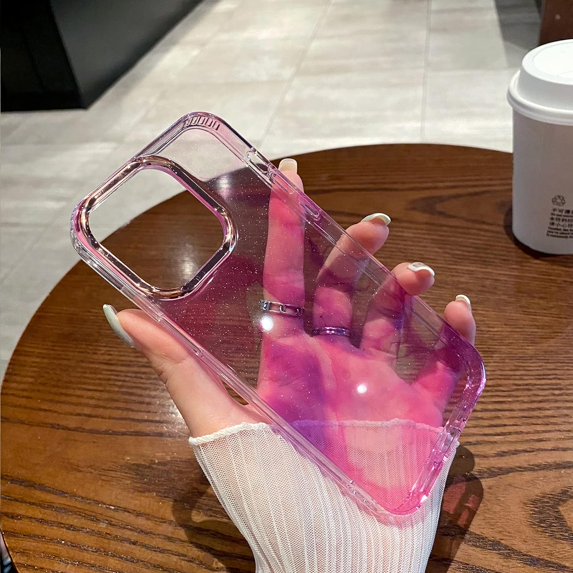 Compatible with iPhone 14 Pro Max Bling Case Color Ink Halo Dye Sequins Glitter Electroplated Len Frame PC Back Orange Fashion Protection Shockproof Cover for Women Girls