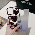 thumbnail image 1 of Compatible with iPhone 14 Pro Max Bling Case Glitter 3D Love Heart Electroplating Glossy Gradient Shiny Clear Cute Luxury Fashion Unique Shockproof Protection Cover for Women Girls Blue, 1 of 8