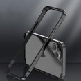 thumbnail image 1 of Compatible with iPhone 14 Pro Max Bumper Case Aluminum Metal Frame Edge Silicone Protective Ultra Thin Slim Lightweight Luxury Protection Shockproof Cover for Women Girls Man-Black, 1 of 10