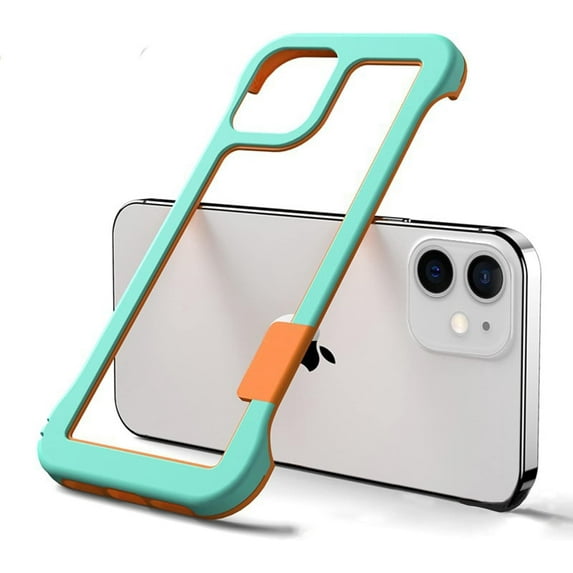 Compatible with iPhone 14 Pro Max Bumper Frame Case Frameless Cooling Heat Dissipation No Backplate Protection Fashion Shockproof Cover for Girls Women Man Blue