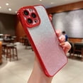 thumbnail image 1 of Compatible with iPhone 14 Pro Max, Camera Lens Protector Plating Luxury Glitter Bling Cover for Women Clear Soft TPU Shockproof Anti-Fall Protective Phone Case For iPhone 14 Pro Max, Red, 1 of 11