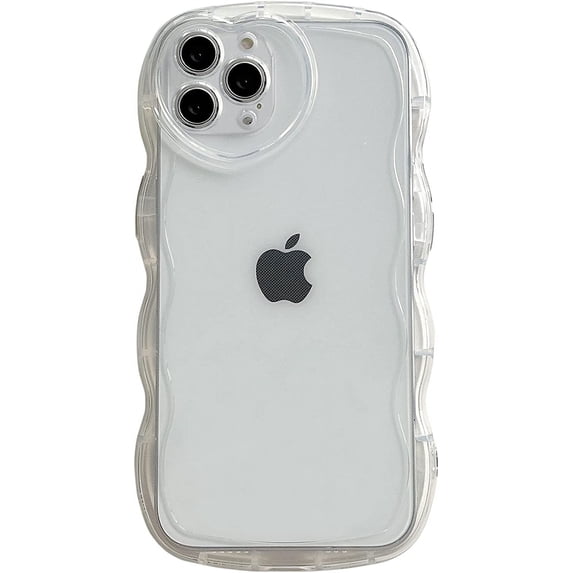 Compatible with iPhone 14 Pro Max Case(2022 6.7"),Cute Clear Love Case,Love-Heart Camera Frame Wavy Edge Transparent Full Protection Soft TPU Shockproof Phone Case Cover for Women Girls,Clear