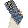 thumbnail image 1 of Compatible with iPhone 14 Pro Max Case,[3D Cute Bling Flower Pattern Design] Silicone Shockproof [Luxury Shiny Flower] Fashion Slim Fit for Women Girls Case for iPhone 14 Pro Max -Sky Blue, 1 of 7