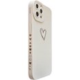 thumbnail image 1 of Compatible with iPhone 14 Pro Max Case 6.7" 2022,Cute Plated Love Heart with Anti-Fall Lens Cameras Cover Protection Soft TPU Shockproof Anti-Drop Phone Case for Women Girls Men,White, 1 of 10