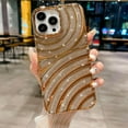 thumbnail image 1 of Compatible with iPhone 14 Pro Max Case 6.7 Inch, Cute 3D Design Planting Water Ripple Case, Bling Sparkle Case for Women Girls, Soft Silicone Shockproof Camera Protective Back Cover-Gold, 1 of 9