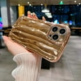 thumbnail image 1 of Compatible with iPhone 14 Pro Max Case 6.7 Inch, Luxury 3D Design Electroplated Water Ripple Case for Women Girls, Curly Wave Frame Soft Shockproof Camera Protective Back Cover-Gold, 1 of 7