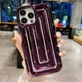 thumbnail image 1 of Compatible with iPhone 14 Pro Max Case 6.7 Inch,Luxury 3D Stripe Lattice Soap Case for Women Girls, Fashion Solid Color Electroplated Soft Silicone Shockproof Protective Back Cover-Purple, 1 of 11