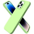 thumbnail image 1 of Compatible with iPhone 14 Pro Max Case 6.7, Slim Liquid Silicone 3 Layers Full Covered Soft Gel Rubber Phone Case Protective Cover with Microfiber Lining 6.7 inch-Pastel Green, 1 of 12