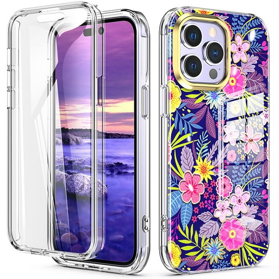 Compatible for iPhone 14 Pro Max Case 6.7 inch (2022 Release), Slim Full-Body Stylish Shockproof Protective Rugged TPU iPhone 14 Pro Max Case with Built-in Screen Protector