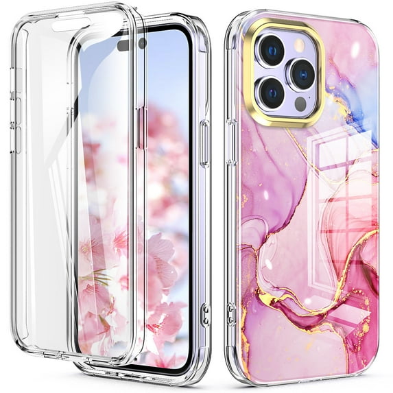 Compatible for iPhone 14 Pro Max Case 6.7 inch (2022 Release), Slim Full-Body Stylish Shockproof Protective Rugged TPU iPhone 14 Pro Max Case with Built-in Screen Protector