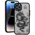 thumbnail image 1 of Compatible with iPhone 14 Pro Max Case 6.7 inch Fashion Cool Dragon Animal 3D Pattern Design Frosted PC Back Soft TPU Bumper Shockproof Protective Case Cover for iPhone 14 Pro Max, Black, 1 of 14
