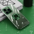thumbnail image 1 of Compatible with iPhone 14 Pro Max Case 6.7 inch, with Ring Holder Kickstand Clear Soft Silicone with Car Magnetic Shockproof TPU Cover Transparent Phone Case Slim Thin for iPhone 14 Pro Max,Darkgreen, 1 of 10