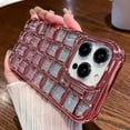 thumbnail image 1 of Compatible with iPhone 14 Pro Max Case, Bling Cute 3D Grid Desgin Sparkle Gradient Plating Phone Case for Women/Girls Soft TPU Shockproof Raised Bumper Corners Protective Cover Case, Pink, 1 of 9