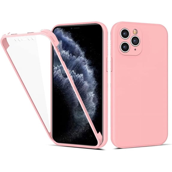 Compatible with iPhone 14 Pro Max Case with Built-in Screen Protector & Camera Lens Protector Anti-Scratch 360 Degree Slim Stylish Full Rugged Phone Cover Pink