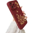 thumbnail image 1 of Compatible with iPhone 14 Pro Max Case, Butterfly Pattern with Side Plated Heart Pattern Soft Silicone Shockproof Full Camera Lens Cute Case for iPhone 14 Pro Max 6.7" for Women Girl Red, 1 of 14
