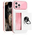 thumbnail image 1 of Compatible with iPhone 14 Pro Max Case with Card Holder Hidden Card Slot Slim Wallet Case, Heavy Duty Rugged Shockproof Phone Built in Ring Stand Holde White, 1 of 15