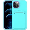 thumbnail image 1 of Compatible with iPhone 14 Pro Max Case with Card Holder Silicone Shockproof Protective Phone Case Slim Anti-Scratch Microfiber Lining Grade Drop Protection Cover Blue Purple, 1 of 7