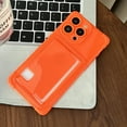 thumbnail image 1 of Compatible for iPhone 14 Pro Max Case with Card Holder, Slim Thin Lightweight Wallet Flexible TPU Enhanced Corners Protective Phone Cover with Credit Card Slot for iPhone 14 Pro Max, Orange, 1 of 8