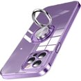 thumbnail image 1 of Compatible with iPhone 14 Pro Max Case Cell Phone Crystal Clear 360°Kickstand with Ring Holder Magnetic Back Shockproof Protective Liquid Silicone Shell with Bumper Flexible Soft TPU, 1 of 16