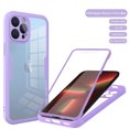 thumbnail image 1 of Compatible with iPhone 14 Pro Max Case Clear with Built-in Screen Protector Camera Lens Protection,Transparent Rugged TPU Silicone Full Body Phone Case for iPhone 14 Pro Max 6.7 inch, Purple, 1 of 6