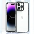 thumbnail image 1 of Compatible with iPhone 14 Pro Max, Case Clear with Color Border Hybrid Shockproof Protective Phone Case, Slim Transparent Anti-Scratch TPU Bumper Cover for iPhone 14 Pro Max 6.7 inch, Black, 1 of 7