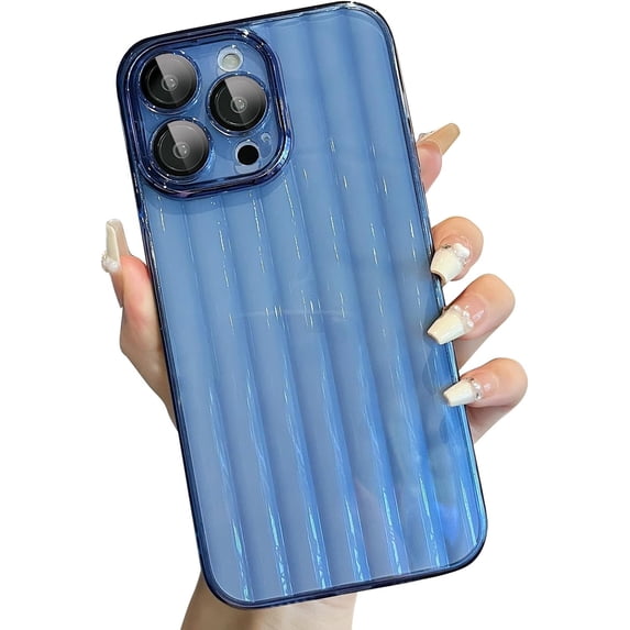 Compatible with iPhone 14 Pro Max Case Clear Soft Shockproof Full Camera Protection Slim Thin Bumper Cover Transparent Phone Cases for iPhone 14 Pro Max Women Girls Case 6.7" - Blue