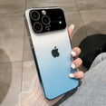 thumbnail image 1 of Compatible with iPhone 14 Pro Max Case Cute Clear Visible Logo Luxury Case for Women Girls, Gradient Slim TPU Shockproof with Lens Protector Cover for iPhone 14 Pro Max 6.7 inch, Blue, 1 of 7