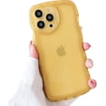 thumbnail image 1 of Compatible with iPhone 14 Pro Max Case, Cute Clear Wave Shape with Love Heart Camera Lens Protection Case for Women, Full Protection Soft TPU Shockproof Phone Case-Yellow, 1 of 14