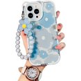 thumbnail image 1 of Compatible with iPhone 14 Pro Max Case, Cute Sun Flowers Pattern Soft TPU Shockproof Camera Protector Clear Case with Lovely Flower Strap Bracelet Chain Girls Women Case for iPhone 14 Pro Max 6.7", 1 of 6